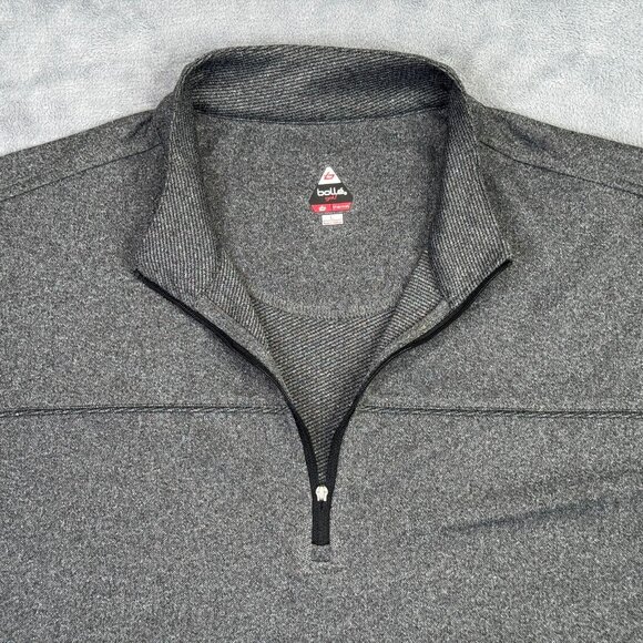 Bolle Golf 1/4 Zip Shirt Mens Large L Gray Thermal Long Sleeve Pullover Sweater - Picture 6 of 10